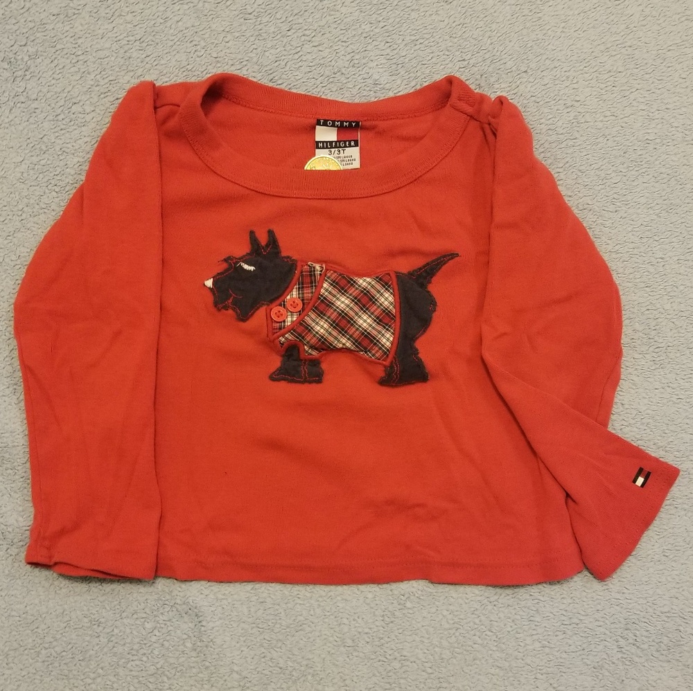Vintage Tommy Hilfiger 3T Dog Longsleeve Tshirt